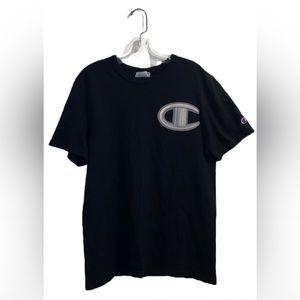 CHAMPIONS HERITAGE BLACK AND WHITE "C" LOGO SHORT SLEEVE TEE SIZE SMALL